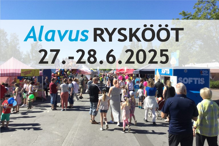 Tervetuloa Alavuden keskustaan Rysköö-markkinoille viikko jälkeen juhannuksen.