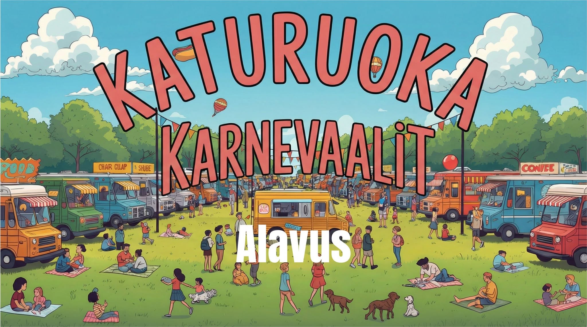 Katuruoka-Karnevaalit Alavudella torstaina 2.7.2026 klo 11–20 ja pe 3.7.2026 klo 11–19 Rantapuistossa.