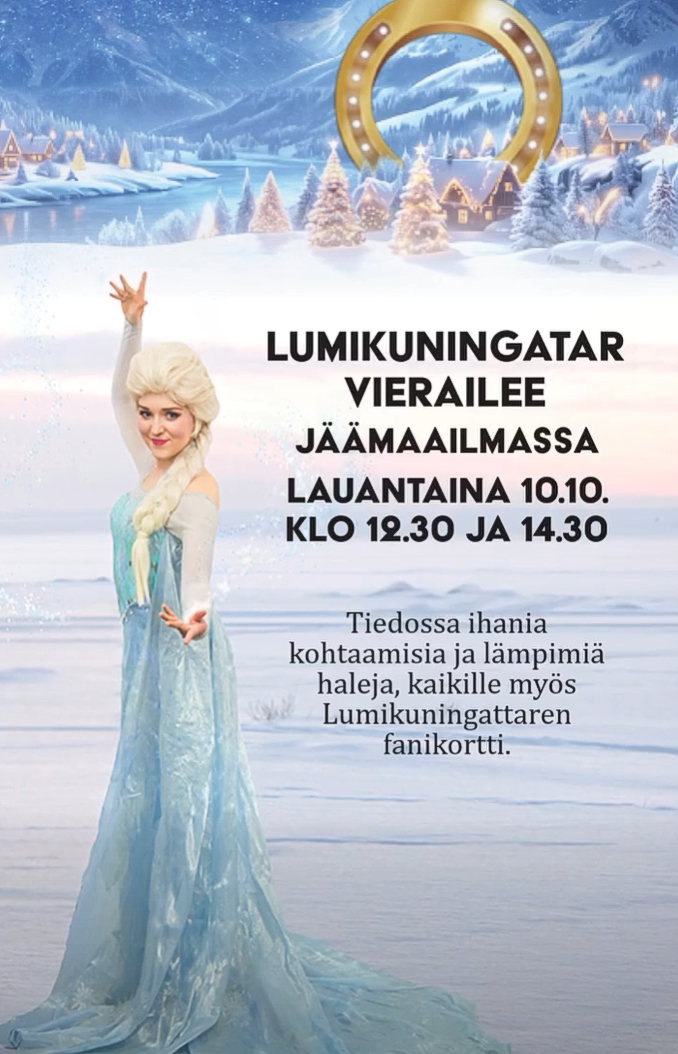 Keskisen Kyläkaupan omassa satumaailmassa, Jäämaailmassa, vietetään satupäivää lauantaina 10.10.2026 klo 12-16 Jäämaailman avajaisten yhteydessä.