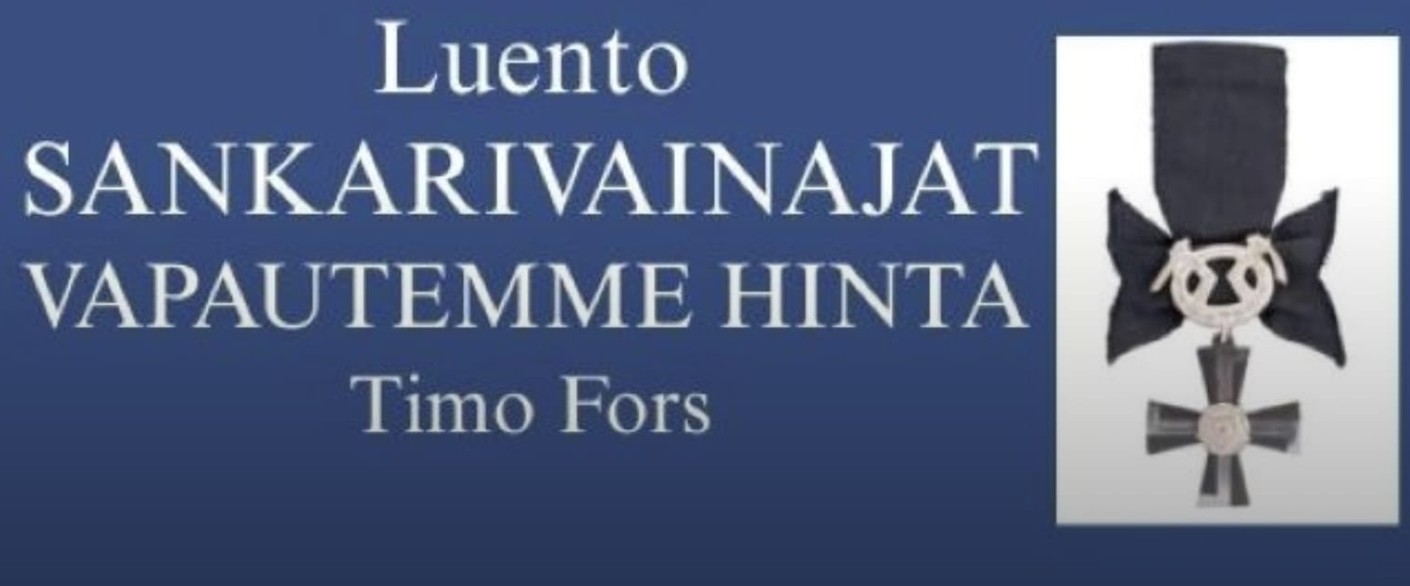 Sankarivainajat, vapautemme hinta - Timo Forsin luento keskiviikkona 8.4.2026 Alavudella Huhtam&auml;ki-salissa klo 17.30 alk. Kesto noin 45 min.